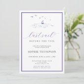 Elegant Nautical Last Sail Boat Bachelorette Kaart (Staand voorkant)