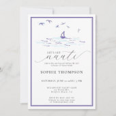 Elegant Nautical Lijst Boat Bachelorette Party Kaart (Voorkant)