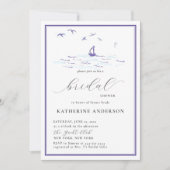 Elegant Nautical Lijst Boat Waves Vrijgezellenfees Kaart (Voorkant)