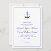 Elegant Nautical Monogram Rehearsal Dinner Invite Kaart (Voorkant)