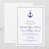 Elegant Nautical Monogram Rehearsal Dinner Invite Kaart (Voorkant / Achterkant)
