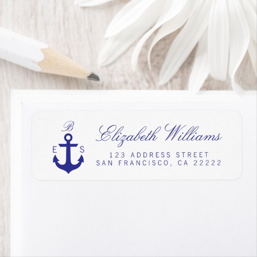 Elegant Nautical Monogram Return Address Labels (Insitu)