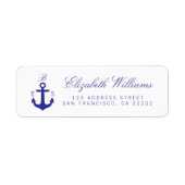 Elegant Nautical Monogram Return Address Labels (Voorkant)