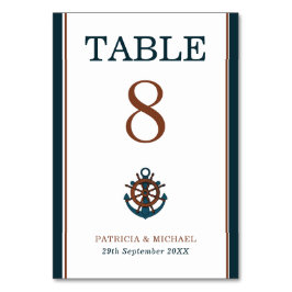 Elegant Nautical Navy Anker Bruiloft Kaart