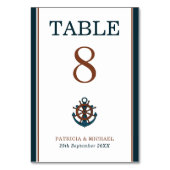 Elegant Nautical Navy Anker Bruiloft Kaart (Voorkant)