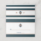 Elegant Nautical Navy Anker Bruiloft Plaatskaartje (Buitenkant ongevouwen)