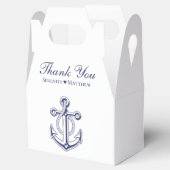 Elegant Nautical Navy Blue Anchor Vrijgezellenfees Bedankdoosjes (Geopend)