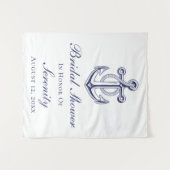 Elegant Nautical Navy Blue Anchor Vrijgezellenfees Wandkleed (Voorkant (horizontaal))