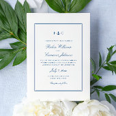 Elegant Nautical Navy Blue Anchor Wedding Kaart