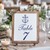 Elegant Nautical Navy Blue Anchor Wedding Kaart