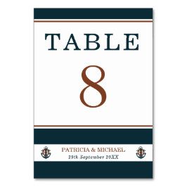 Elegant Nautical Navy Blue Anchor Wedding Kaart