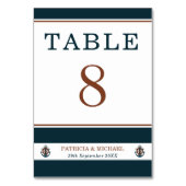 Elegant Nautical Navy Blue Anchor Wedding Kaart (Voorkant)