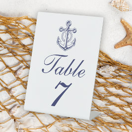 Elegant Nautical Navy Blue Anchor Wedding Reclamebord Met Voetstuk