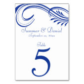 Elegant, Nautical Navy Blue op witte tafelnummers (Achterkant)