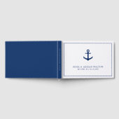 Elegant Nautical Navy Blue White Anchor Wedding Gastenboek (Volledig)