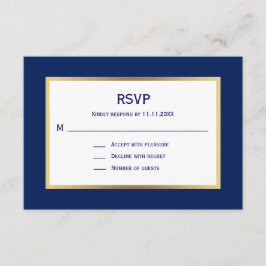Elegant Nautical Navy Blue White RSVP Weddenschap