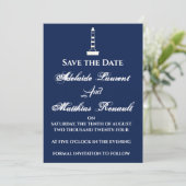 Elegant Nautical Save the Date - Navy Blue, Kaart (Staand voorkant)