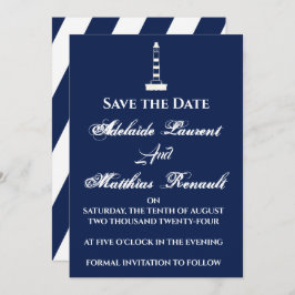 Elegant Nautical Save the Date - Navy Blue, Kaart