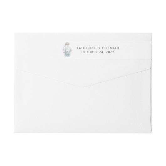 Elegant Nautical Seashell Modern Wedding (Achterkant)