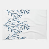 Elegant, Nautical Seaweed Pattern Blauwgroen Blauw Theedoek (Horizontaal)