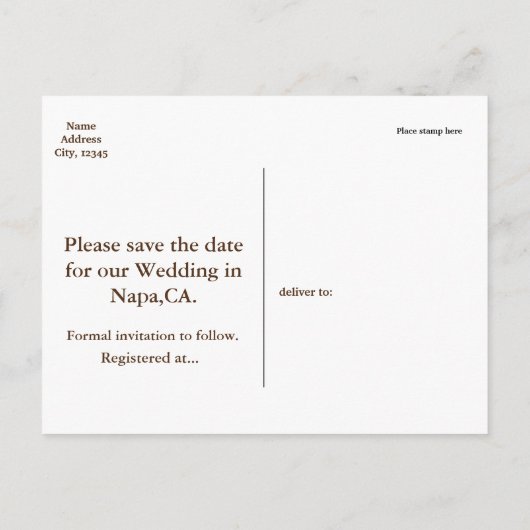 Elegant Nautical Stripe Save the Date Briefkaart (Achterkant)