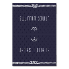 Elegant Nautical Wedding Place Cards Blue Anchors Kaart