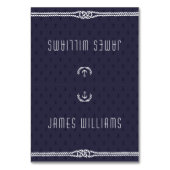 Elegant Nautical Wedding Place Cards Blue Anchors Kaart (Voorkant)