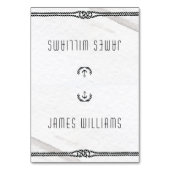 Elegant Nautical Wedding Place Cards Gray White Kaart (Voorkant)