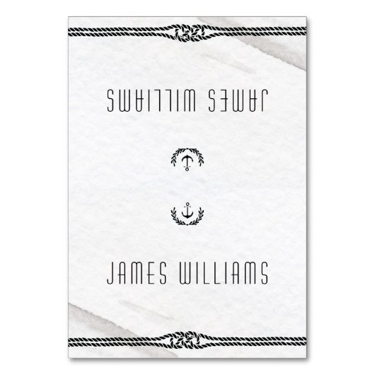 Elegant Nautical Wedding Place Cards Gray White Kaart (Voorkant)