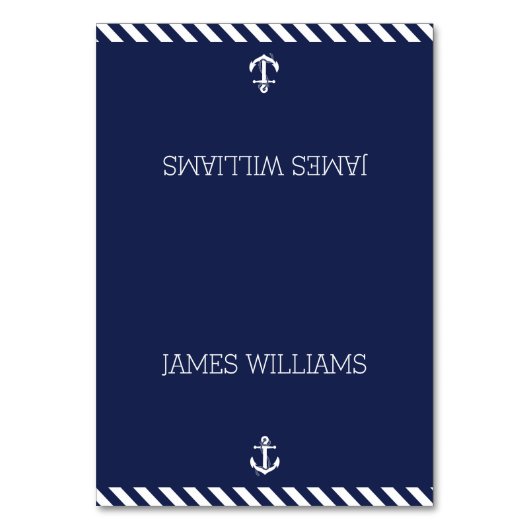 Elegant Nautical Wedding Place Kaarten met stripes (Voorkant)