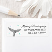 Elegant Nautical Whale Fluke Illustration Address Etiket (Insitu)