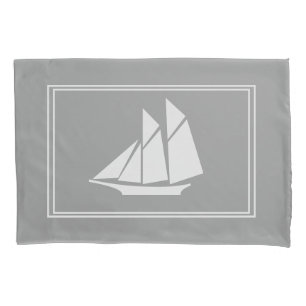 Elegant Nautical White Sailboat Silhouette Kussensloop