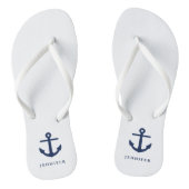 Elegant Nautisch Anker Custom Name Teenslippers (Voetbed)