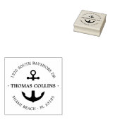 Elegant nautisch anker | Retouradres Houten Rubberstempel (Gestempeld)