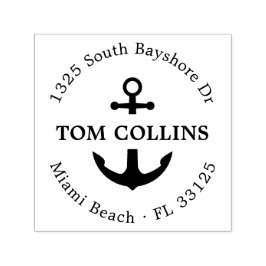 Elegant nautisch anker | Teruggaveadres Zelfinktende Stempel