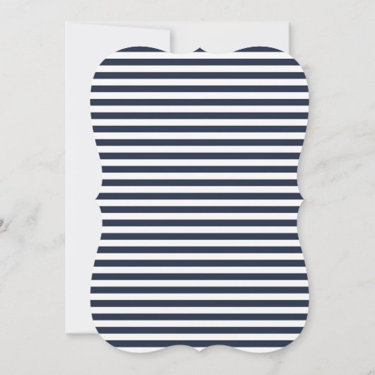 Elegant Nautisch Baby shower Uitnodigen; Navy en R Kaart (Achterkant)