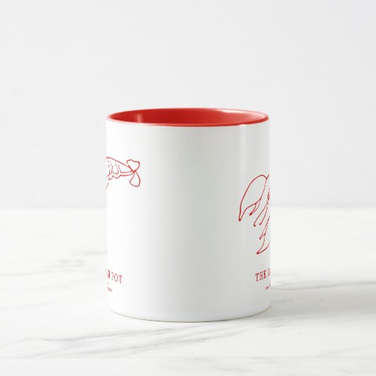 Elegant nautisch blauw kreeft / zeevruchten restau mok (Midden)