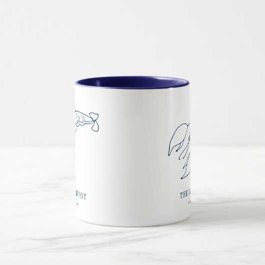 Elegant nautisch blauw kreeft / zeevruchten restau mok (Midden)