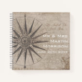 Elegant nautisch ivoor bruiloft gastenboek notitieboek (Voorkant)