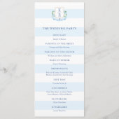 Elegant nautisch monogram huwelijksprogramma programmakaart (Achterkant)