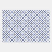 Elegant nautisch saffier blauw en wit inpakpapier vel (Voorkant)