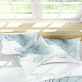 Elegant nautisch strand stofblauw Mr Mrs Wedding Kussensloop