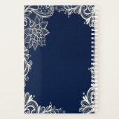 Elegant nautisch strand wit kant marineblauw planner (Achterkant)