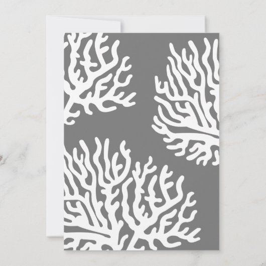 Elegant nautisch strand wit Zee koraal bruiloft Kaart (Achterkant)