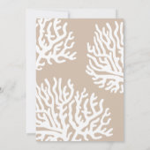Elegant nautisch strand wit Zee koraal bruiloft Kaart (Achterkant)