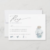 Elegant nautisch strand zeeschelp bruiloft RSVP Kaartje (Voorkant)