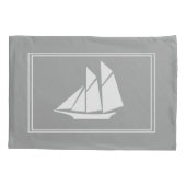 Elegant nautisch wit zeilboot silhouet kussensloop (Achterkant)