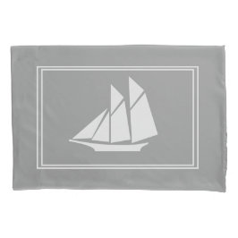 Elegant nautisch wit zeilboot silhouet kussensloop