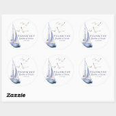 Elegant nautisch zeilen bruiloft dank u Sticker (Vel)