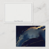 Elegant nautische marine blauw goud strand paar notitiekaartje (Voorkant / Achterkant)